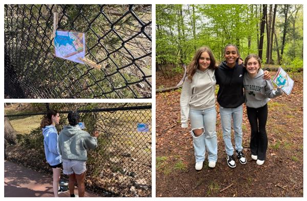 A collage of pictures depicting PSB students engaging in orienteering.